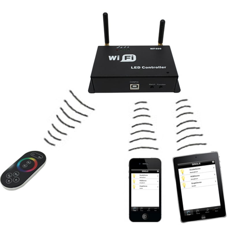 WF400 DC5-24V 3CH RF Mobile Phone Control WIFI Controller